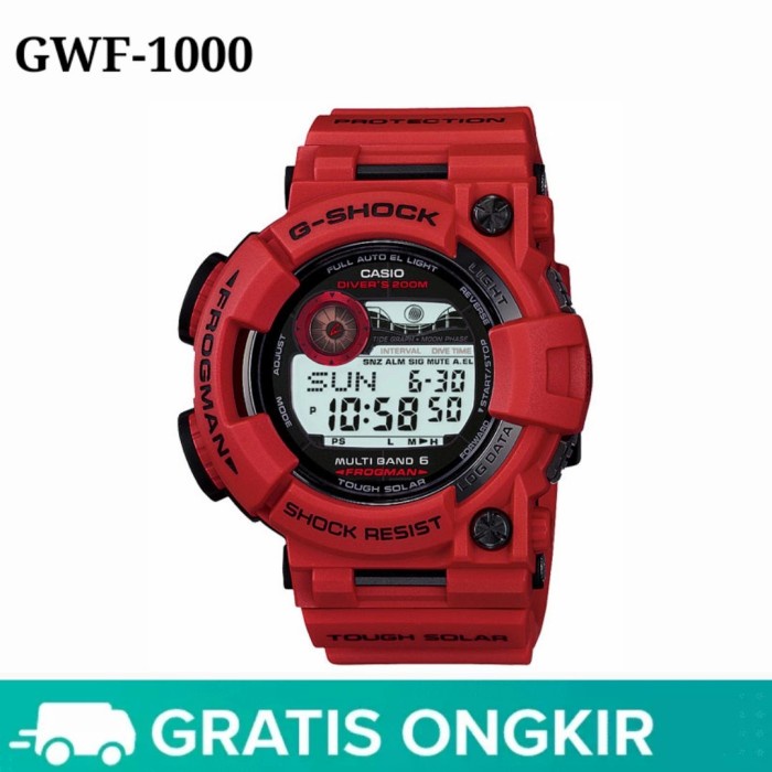 G shock frogman merah hot sale