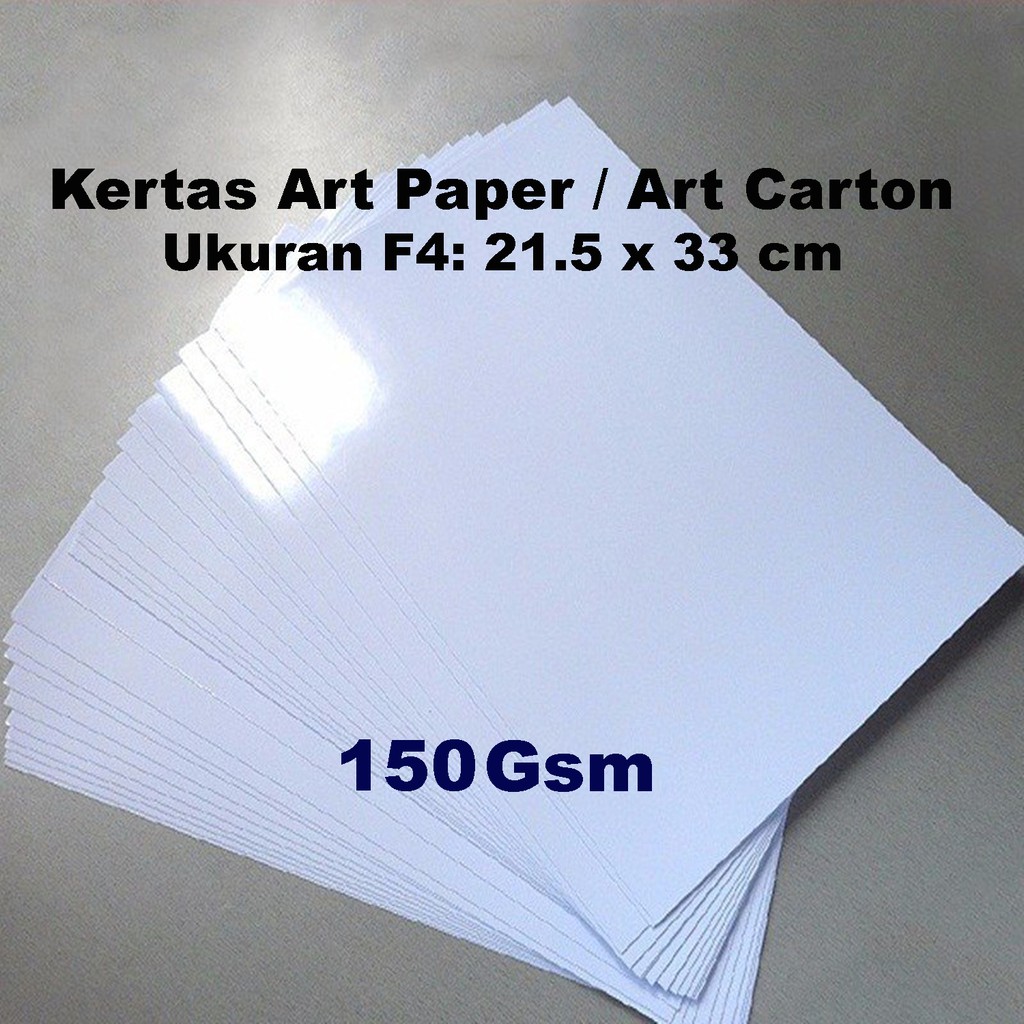 Jual Kertas Art Paper / Art Carton 150 Gsm – F4 (21.5 x 33cm)
