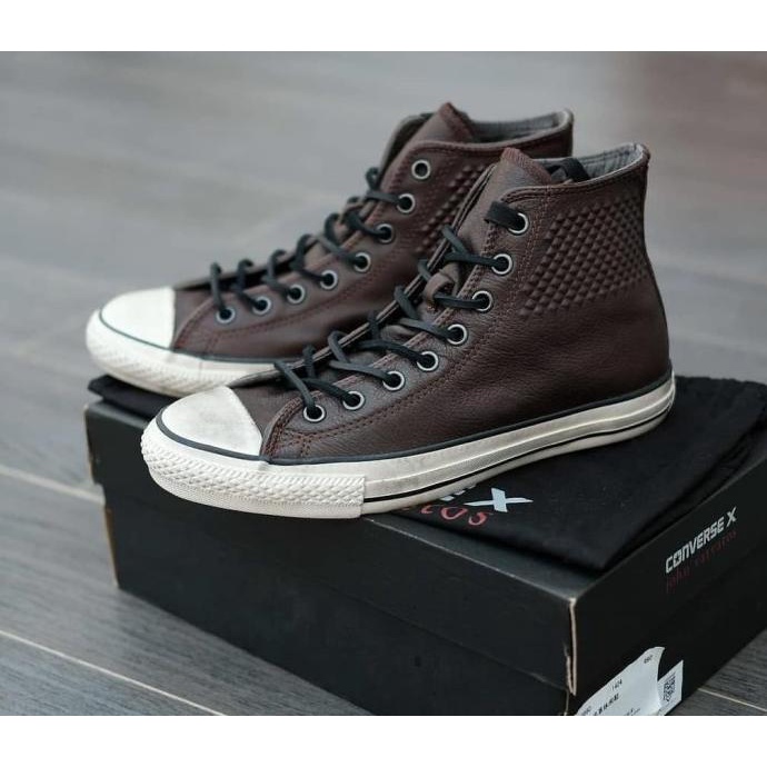 Jual Converse John Varvatos Studded Embossed Letaher Brown Hi