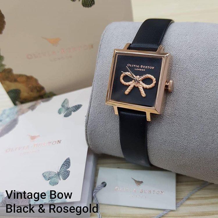 Jual Olivia Burton Vintage Bow OB16VB03 Leather strap ORIGINAL