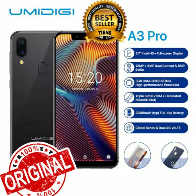 Jual HANDPHONE MURAH KUALITAS MEWAH UMIDIGI A3 PRO 4G LTE RAM 3GB