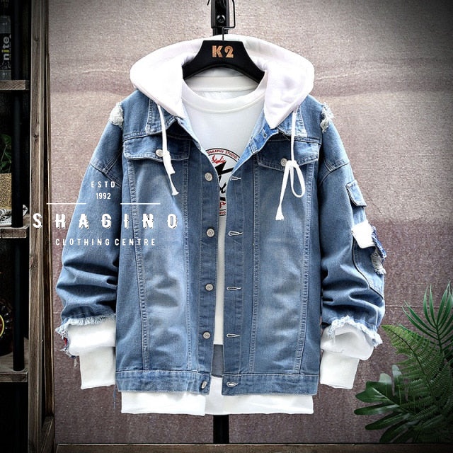 Jaket denim online hoodie