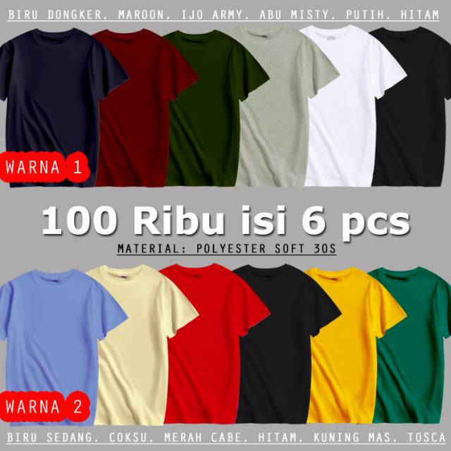 Produk KAOS POLOS GROSIR | Shopee Indonesia