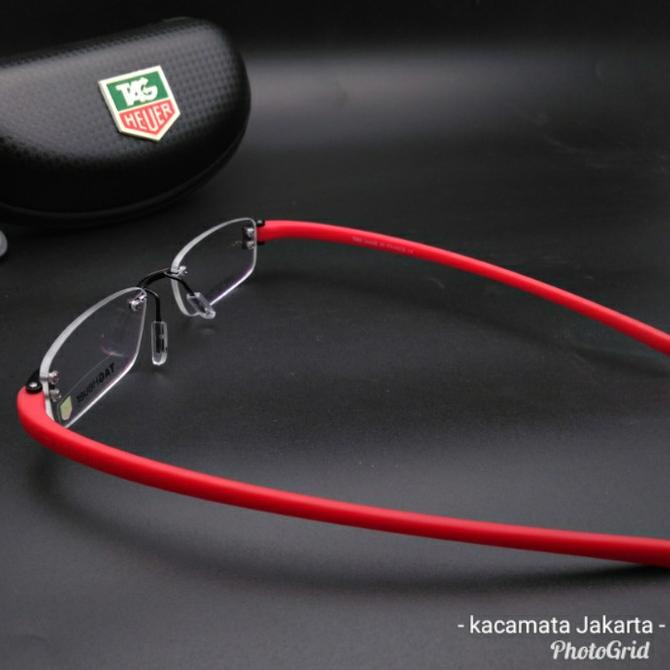 Jual TAG HEUER bor 5069 Hitam merah Frameles kacamata bor pria