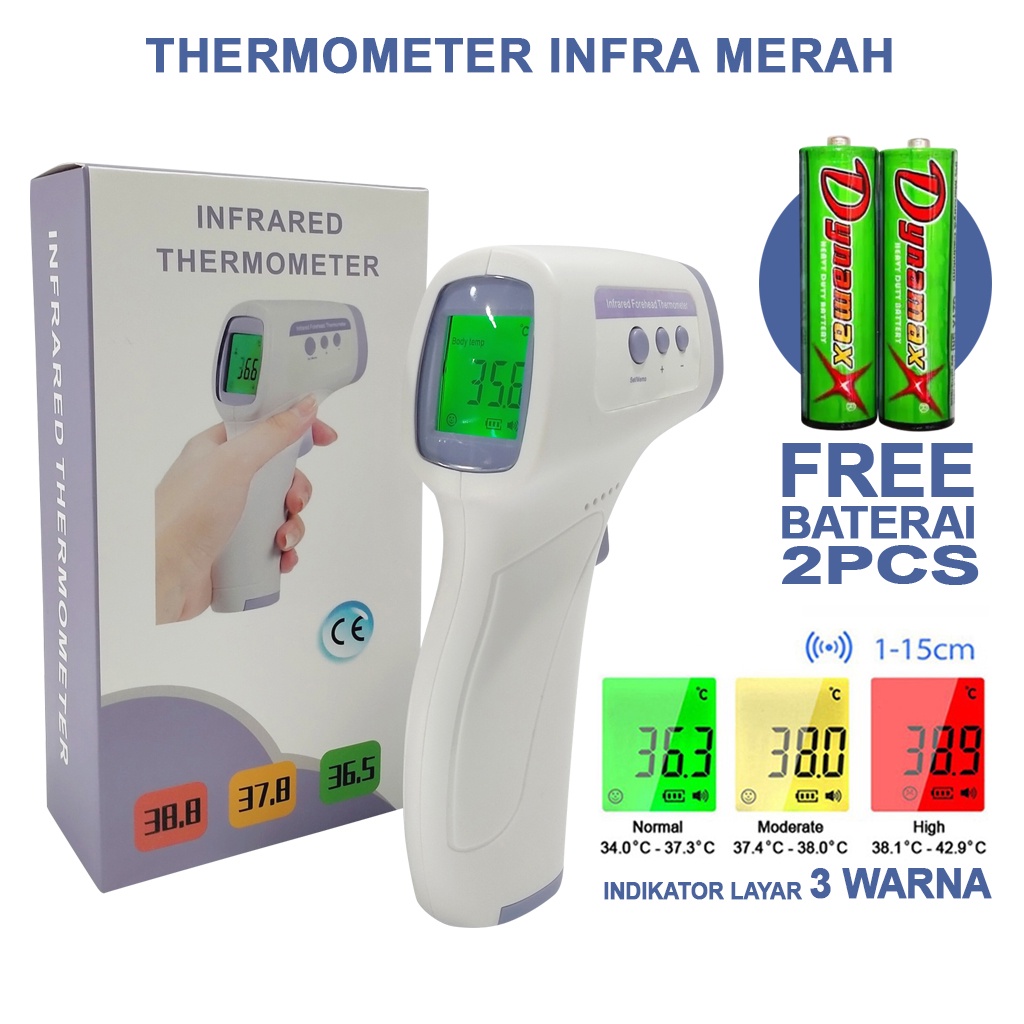 Jual Thermogun thermometer infrared Thermo gun GF-Z99Y layar 3 warna alat  ukur suhu badan
