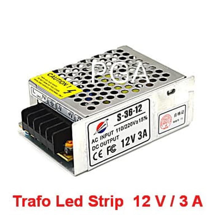 Jual Power Supply Adaptor Switching Trafo LED Strip 12V 3A 12 Volt