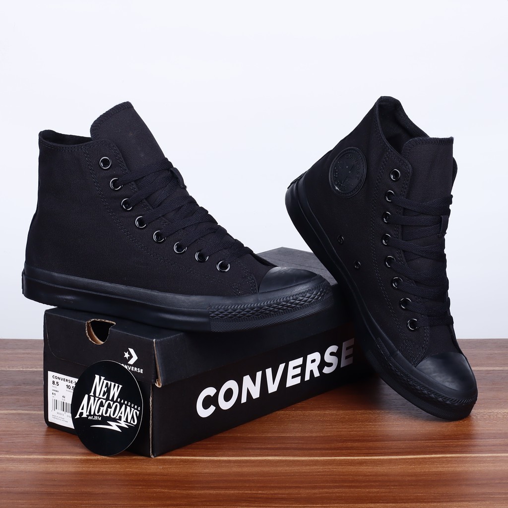 regering Bounty kam Jual (Bonus Kaos Kaki+Paperbag+Tali Tambahan) Sepatu Converse CT Chuck  Taylor All Star Classic Basic All Full Black Hitam Polos High | Shopee  Indonesia