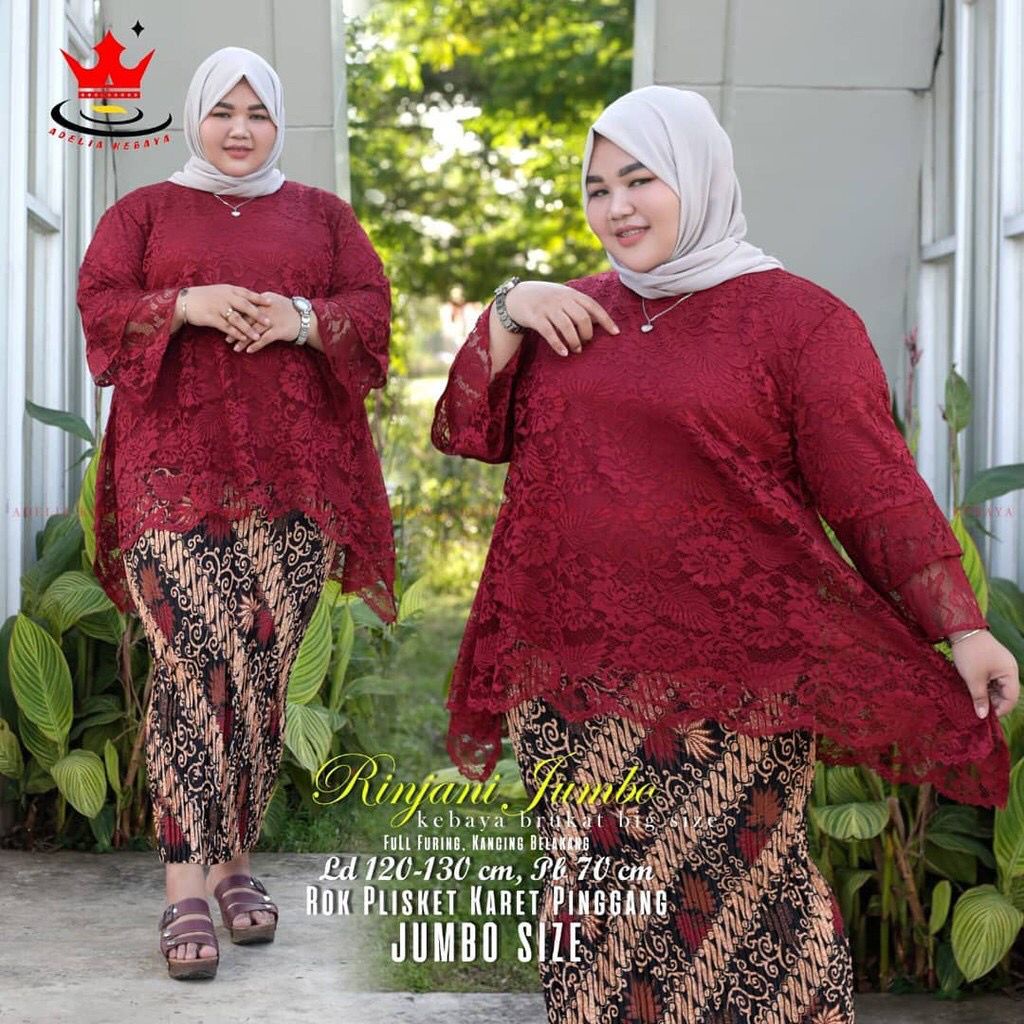 Jual SET KEBAYA RINJANI JUMBO/KEBAYA JUMBO M-5XL/ KEBAYA TUNIK JUMBO/ GAMIS  WANITA/ KEBAYA BIG SIZE/ROK PRISKET/ KEBAYA KONDANGAN/ KEBAYA WISUDA/ BATIK  JUMBO/ ATASAN JUMBO/KEBAYA PESTA/BAJU DAN ROK KEBAYA AURORA/KEBAYA ANAK/ KEBAYA LD130/BAJU MUSLIM/