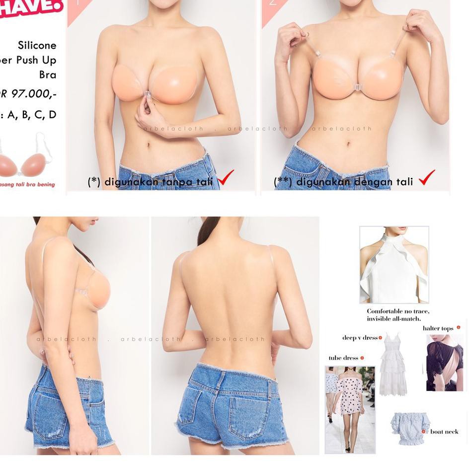 Silicone Free Bra Tanpa Tali / Bra Tempel Silicone / Push Up