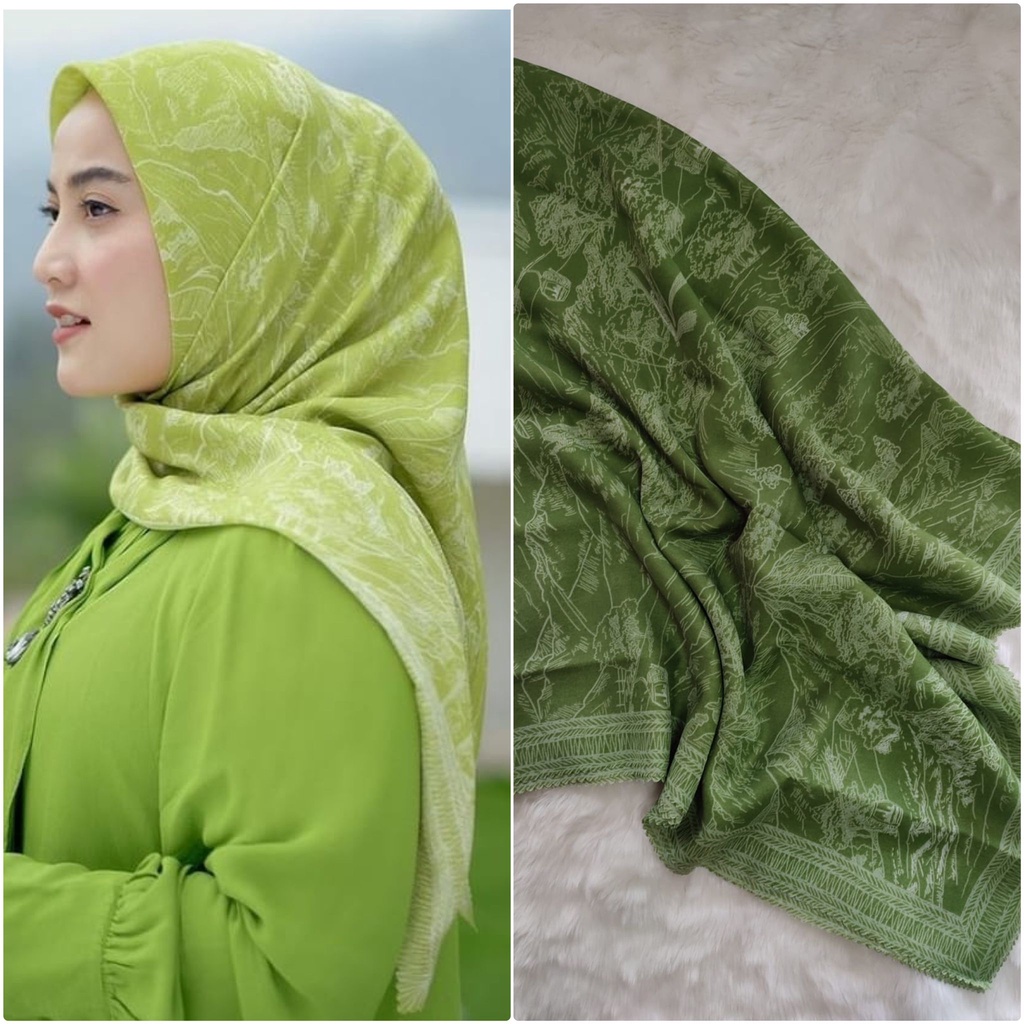 Hijab Quadrilateral Lv White Voal Premium Lasercut!!!