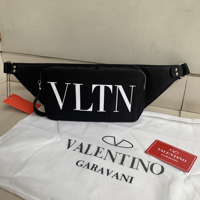 Waist Bag Tas Pinggang Valentino VLTN Black Premium Import