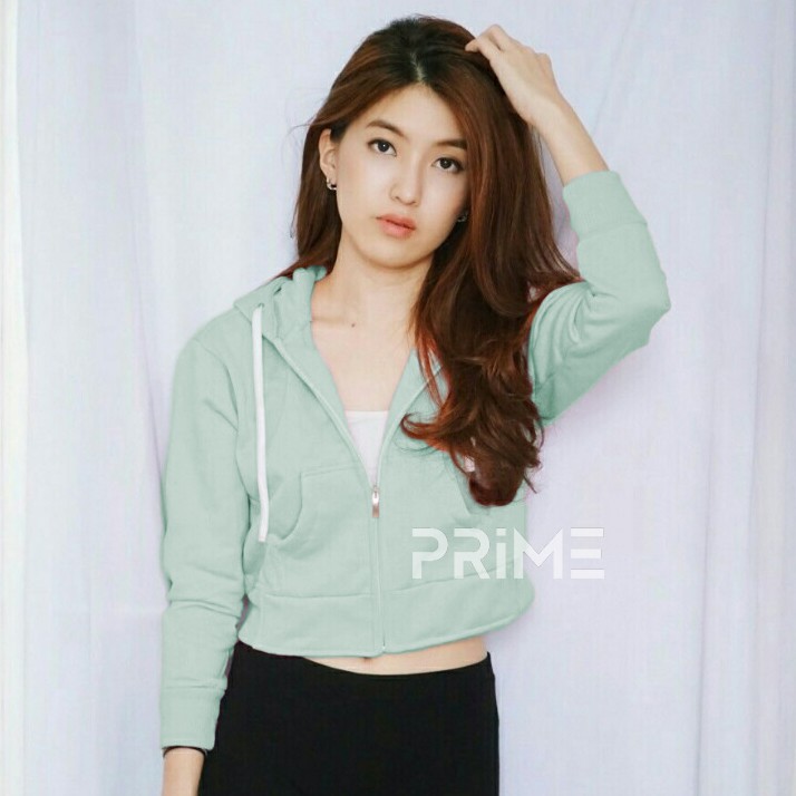 Jaket deals crop hoodie