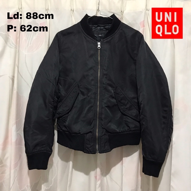 Uniqlo black cheap bomber jacket