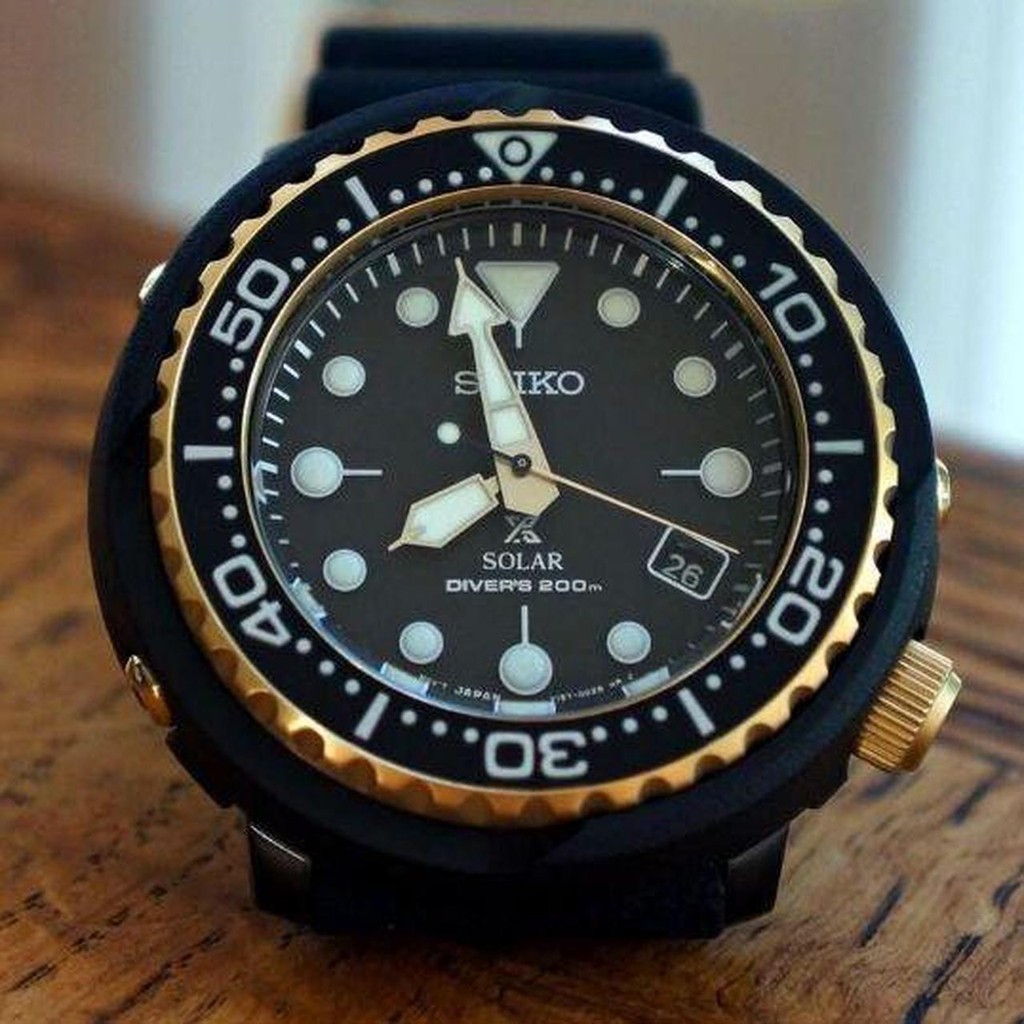 Seiko tuna black top gold