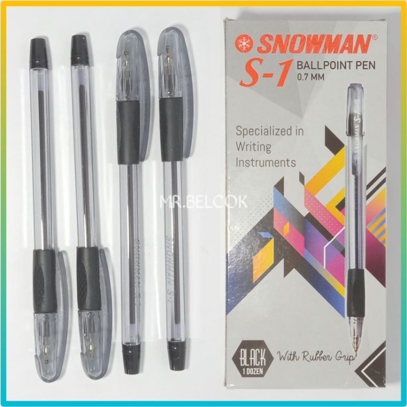 Jual Pulpen Snowman S1 V1 Hitam Ballpoint Pen Pena 0.7mm | Shopee