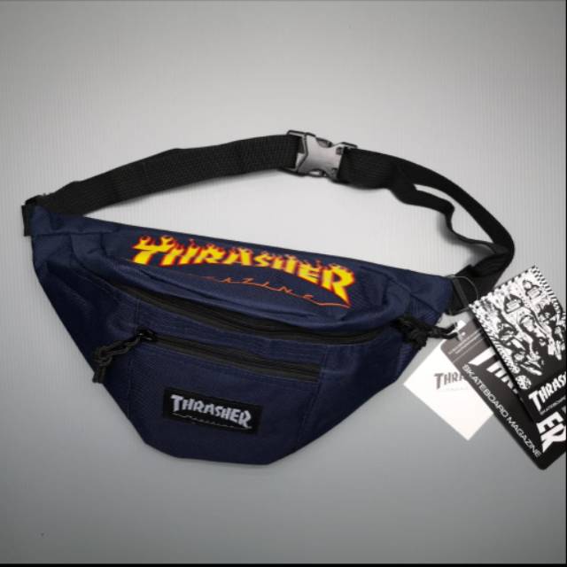 Jual Waist Bag Thrasher Flame Logo Navy Shopee Indonesia