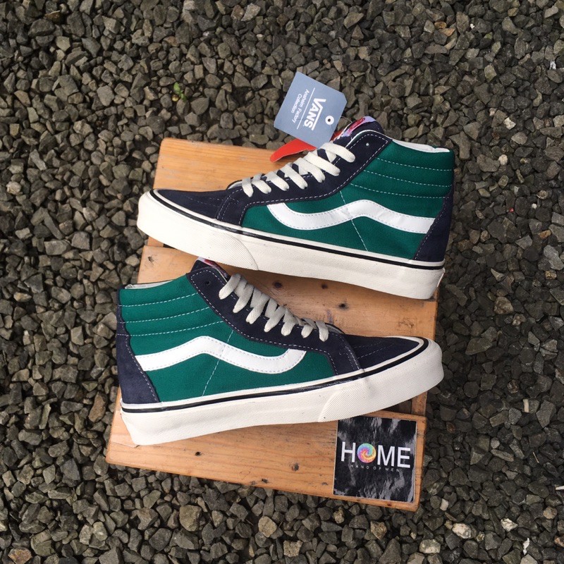 Navy shop green vans