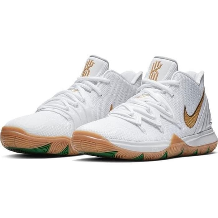 White and gold kyrie sales 5