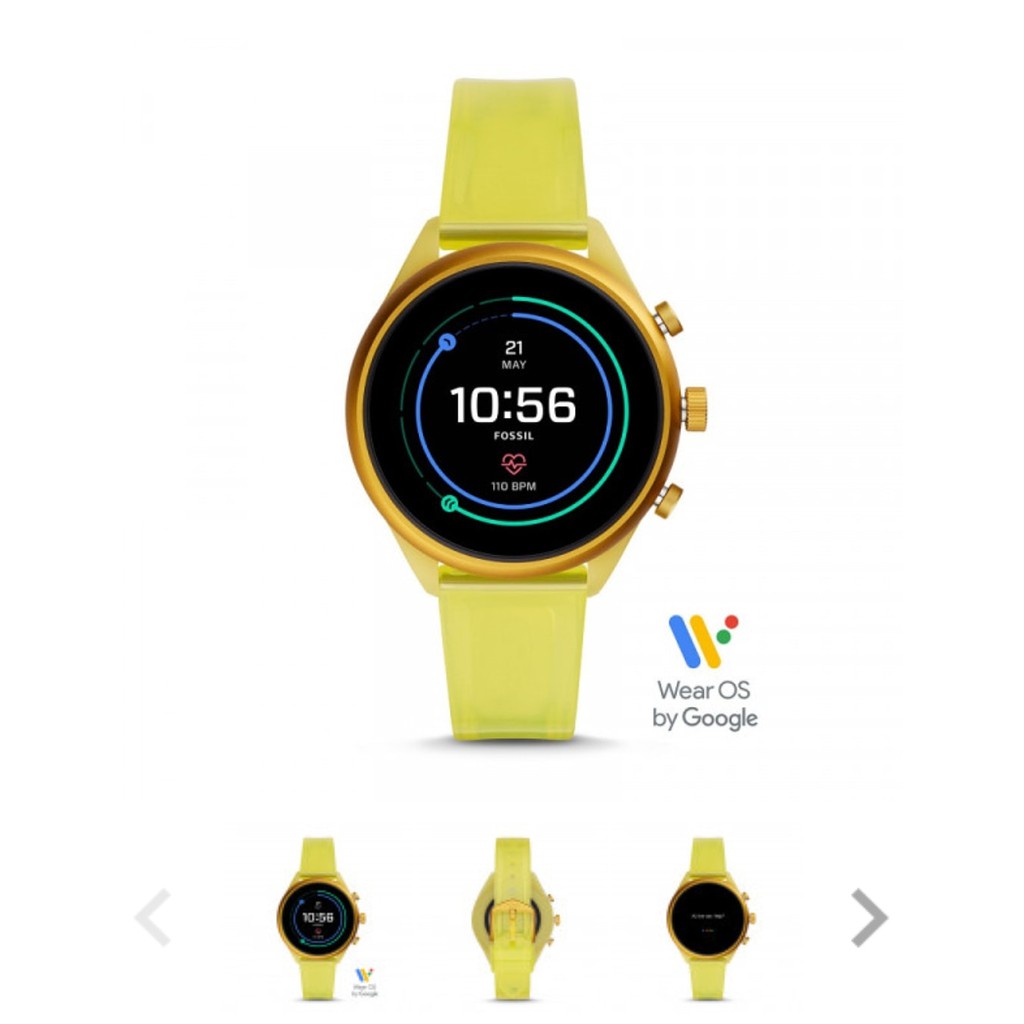 Fossil sport smartwatch 41mm yellow silicone hot sale