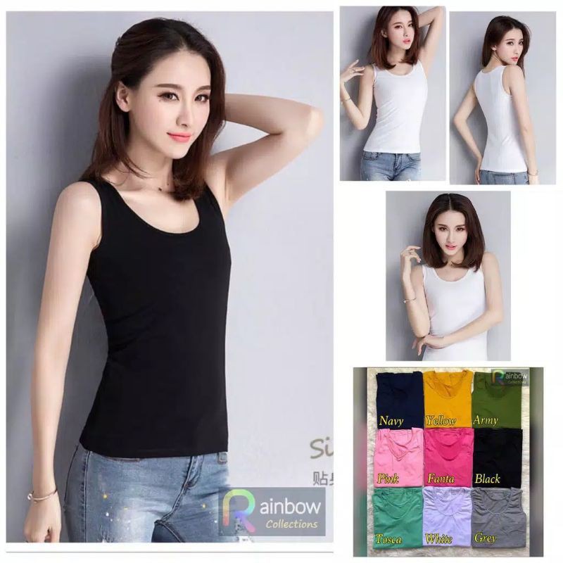 Baju Tengtop Kaos Dalam Buntung Inner Tank top Singlet Tali Besar