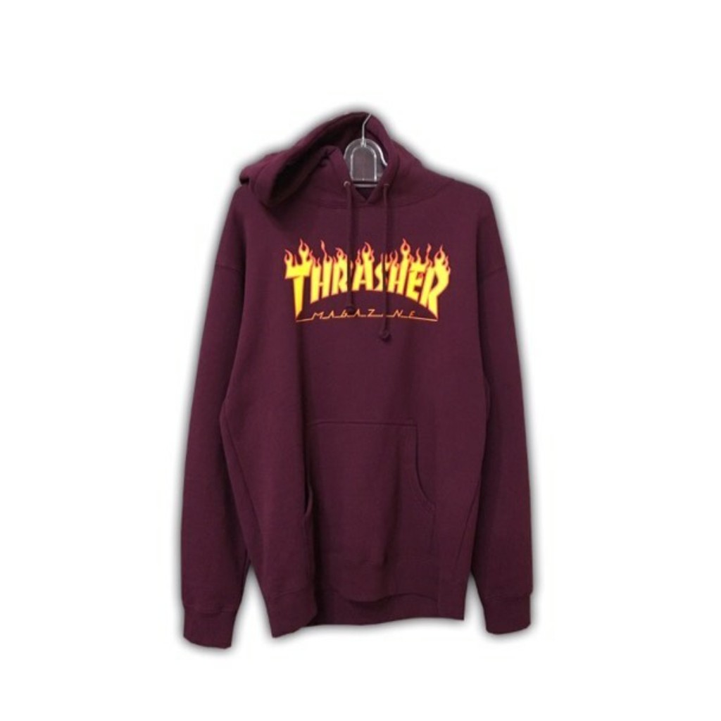 Thrasher flame hot sale hoodie maroon