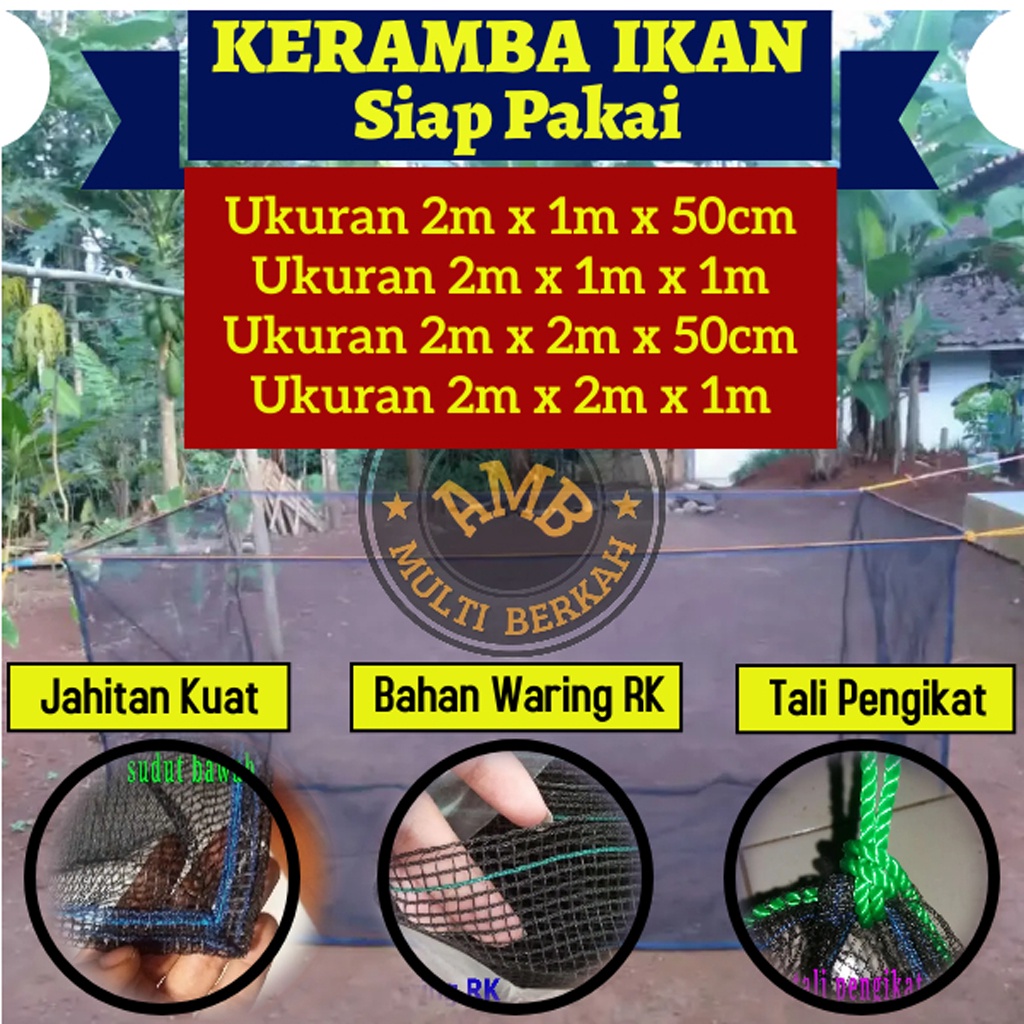 keramba ikan siap pakai 2m x 1m x 1m