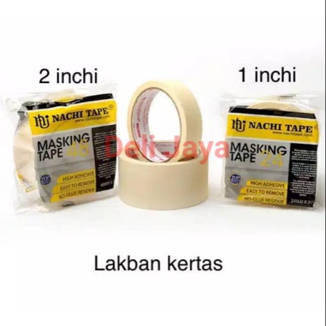 Jual Isolasi Kertas / Lakban Kertas / Masking Tape 1/2 Inch