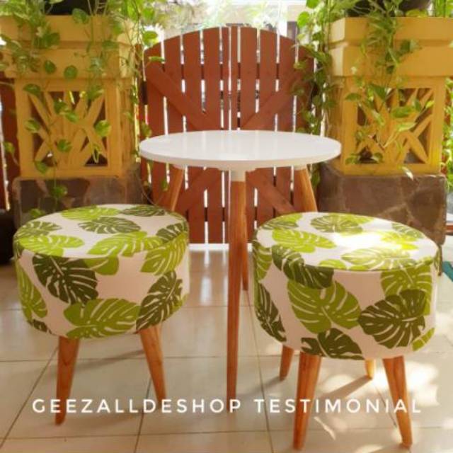 Jual Kursi sofa Stool termurah 1 set dengan round table Shopee