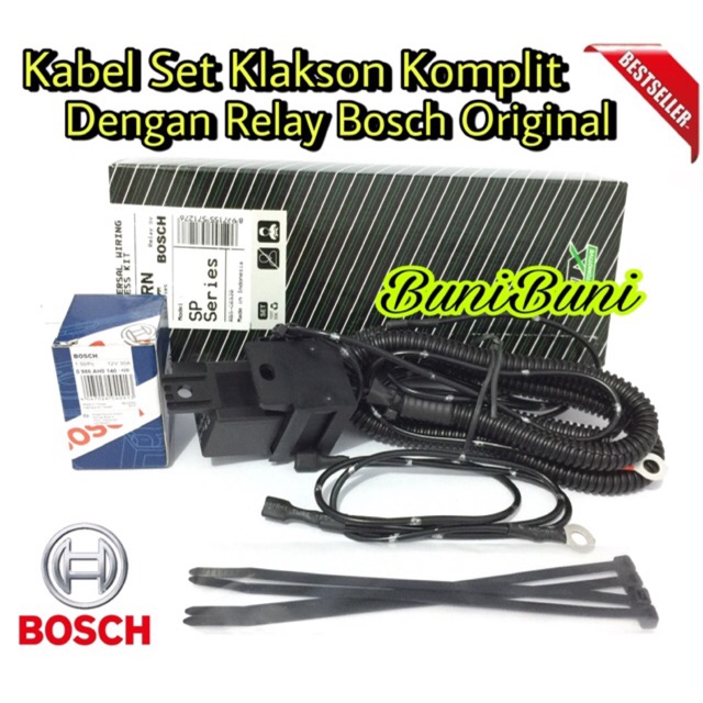 Jual Kabel Relay Klakson BOSCH Komplit Untuk Mobil & Motor / Kabel Relay Set  Bosch Untuk 2 Klakson Asli