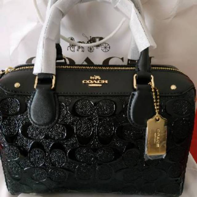 coach mini bennett embossed black