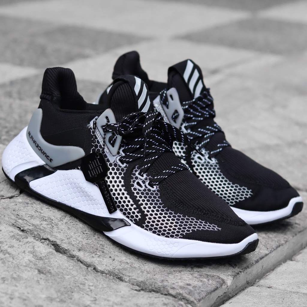 Jual Sepatu Adidas Alphabounce Instinct M X2 Black White Pria