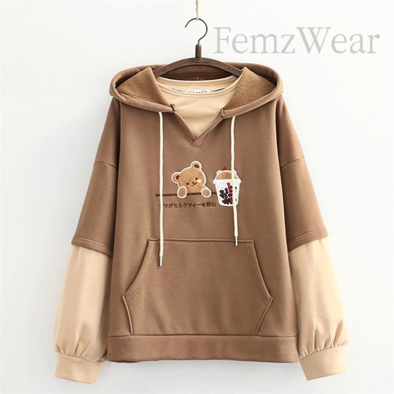 Sweater hoodie shop wanita shopee