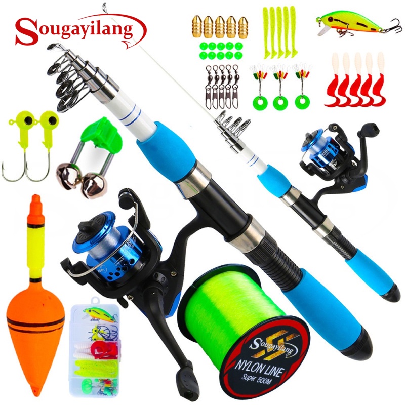 Sougayilang Fishing Rods and Reels 5 Section Carbon Rod