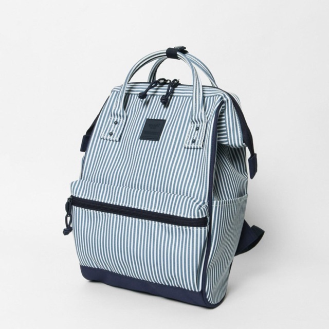 Jual Anello backpack stripe navy white. New arrival in japan