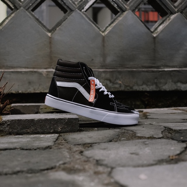 Jual SALE Sneakers Vans Sk8 Hi Lite Suede Canvas Black White