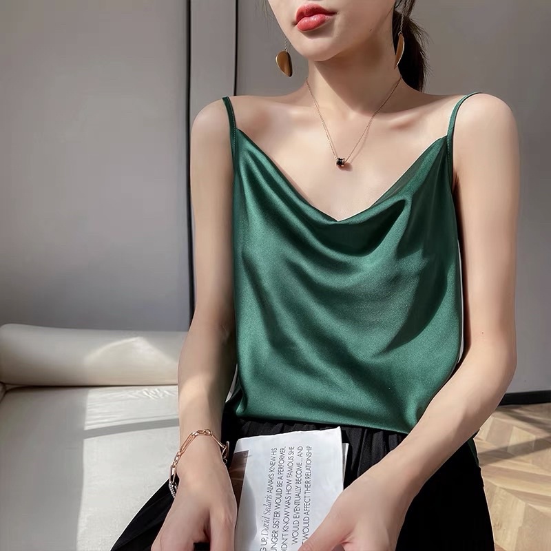 Tank cheap top satin