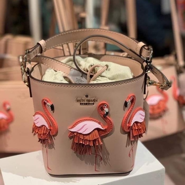 Kate spade 2025 bucket bag flamingo