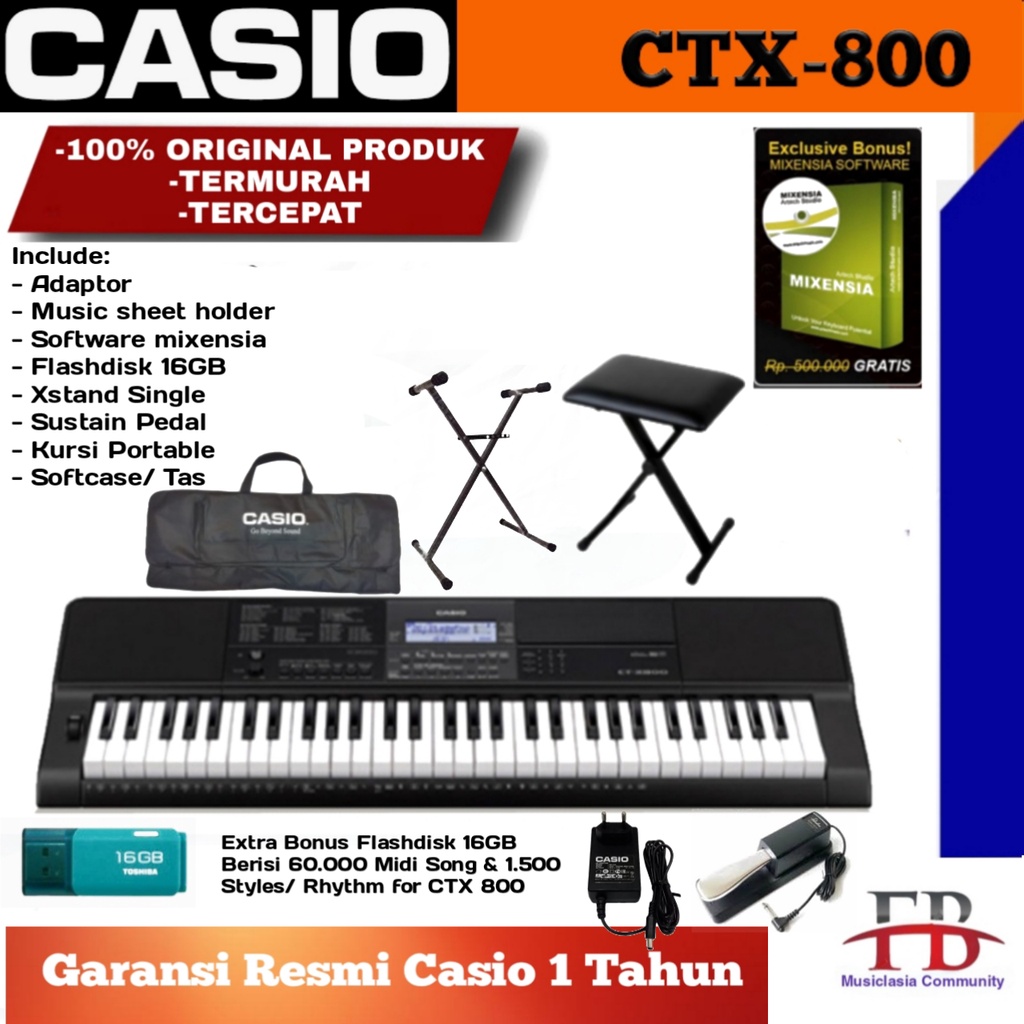 Jual Keyboard Casio CTX 800 Alat musik Keyboard CTX 800 CT X