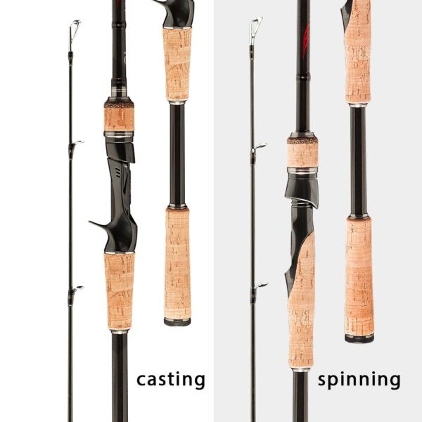 Joran Pancing Sambung Travel Fishing Rod Baitcasting Spining UL to Medium  1.8M-2.7M Ms.x BLACK