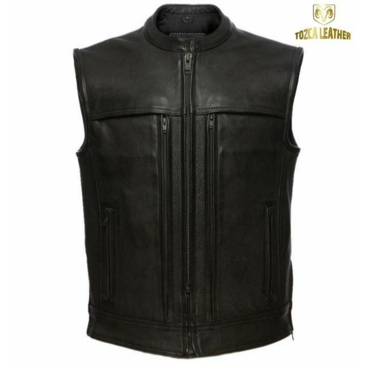 Vest deals kulit biker