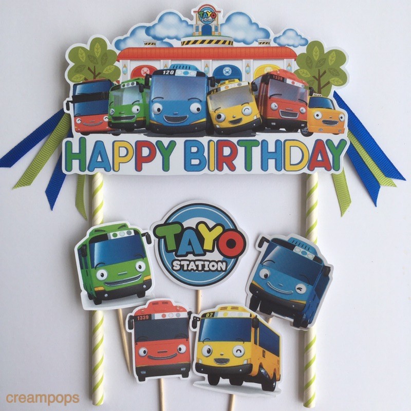 Tayo Birthday Number Cake Topper Printable Vectorency, 44% OFF