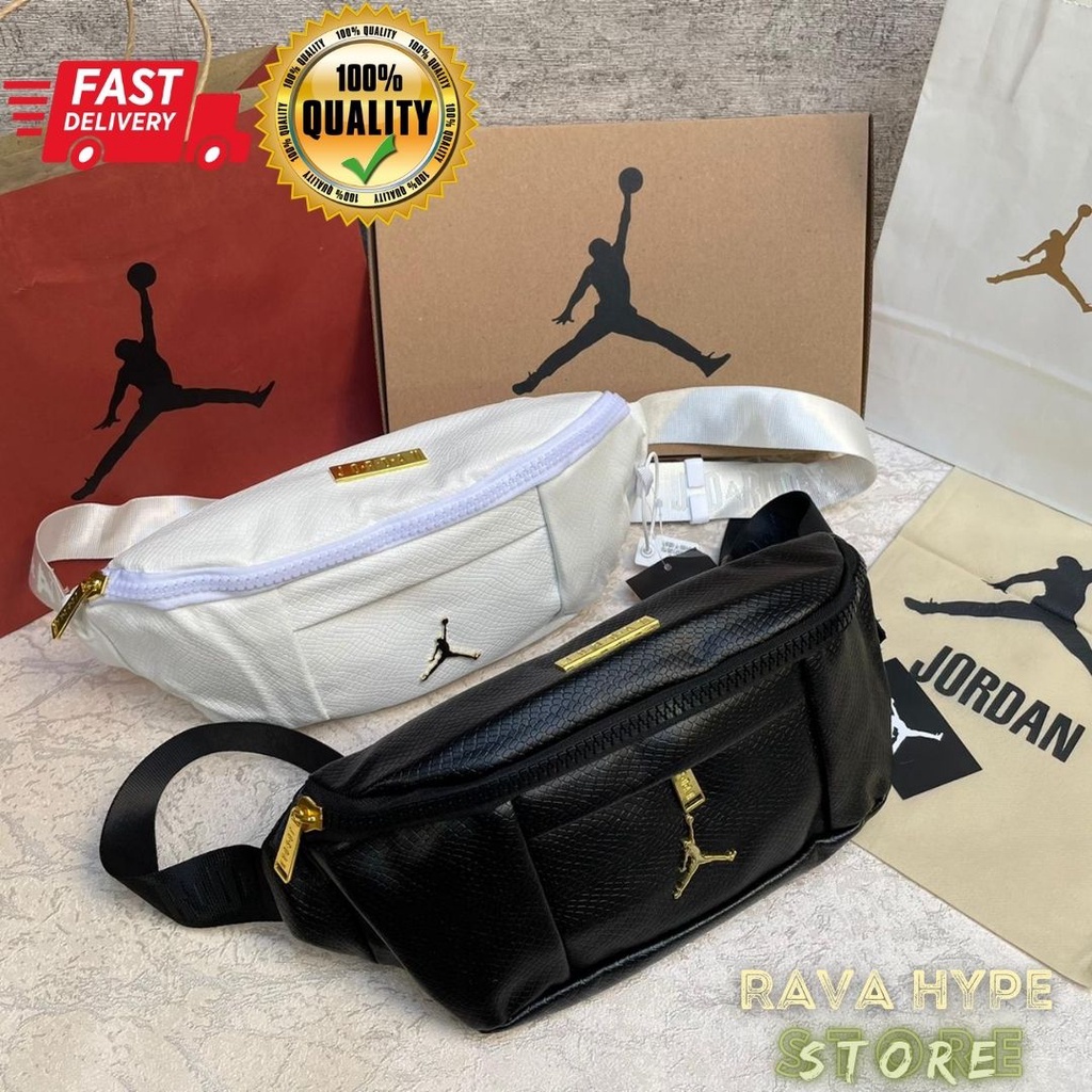 Air Jordan Waistbag Regal Gold FULLSET Tas Jordan Tas Selempang Tas Pria Tas Wanita