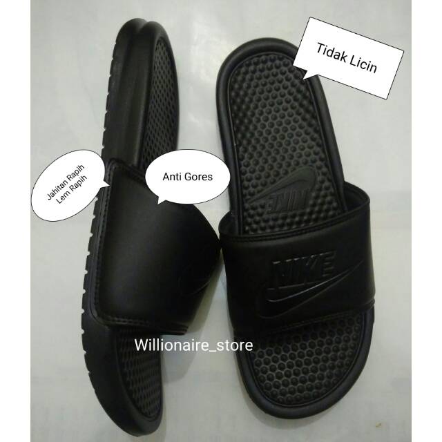 Nike benassi original vs 2024 palsu