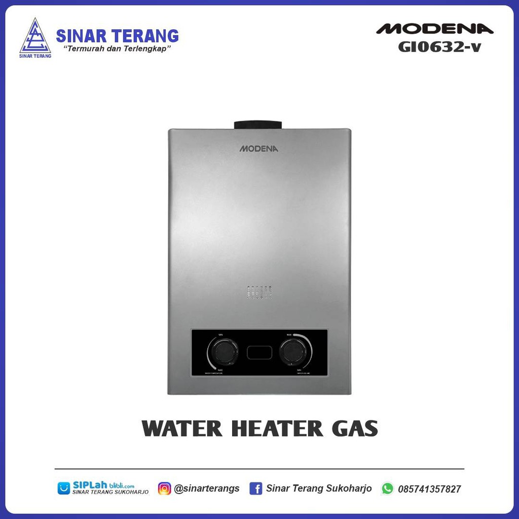 Jual MODENA RAPIDO GI 0632 V - Pemanas Air Gas Instant Water Heater 6 L |  Shopee Indonesia