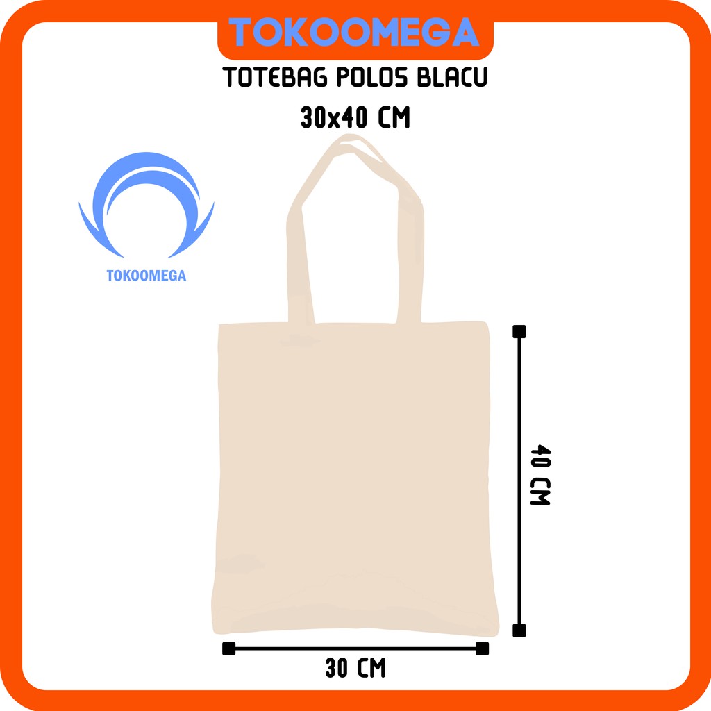 Jual TOTEBAG POLOS BLACU UKURAN 30x40 Shopee Indonesia