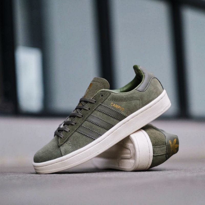 Adidas campus shop olive suede