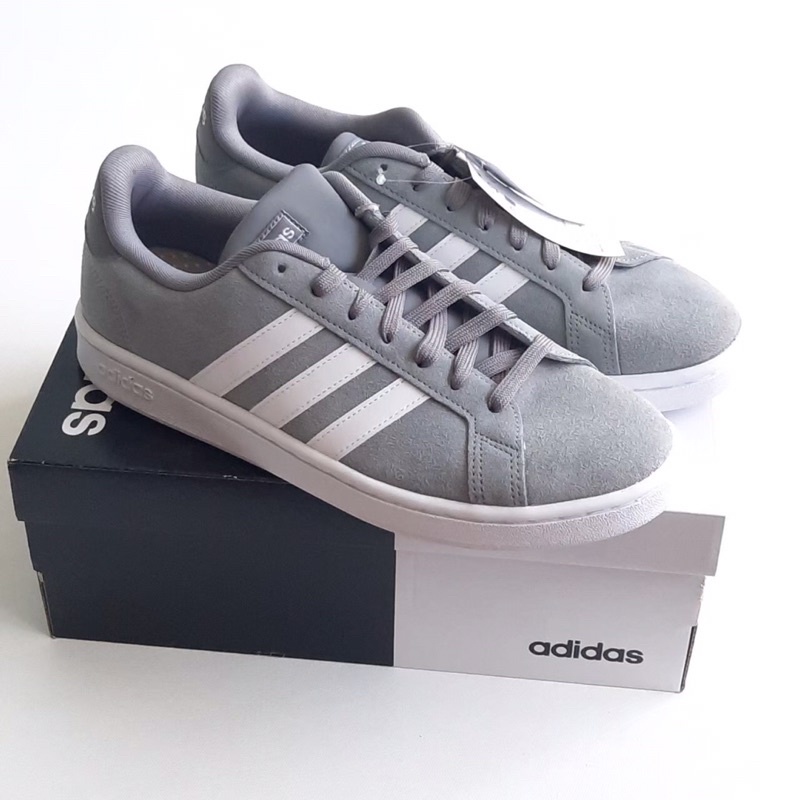 Adidas grand court clearance grey