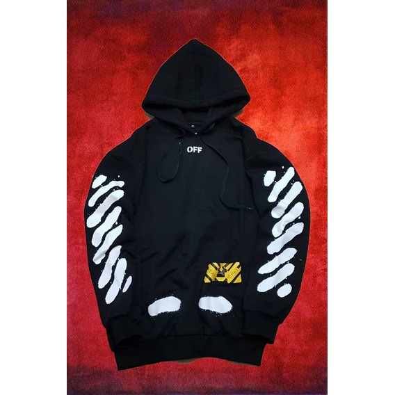 Off white diagonal spray hot sale hoodie