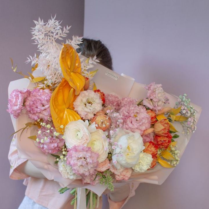 10pcs 58*58cm Iridescent, Rainbow, Light Pink Flower Wrapping Paper