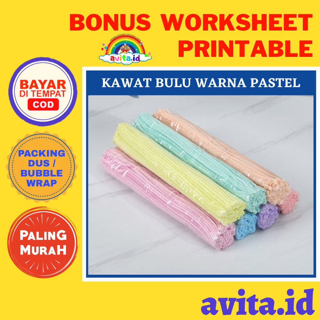 Jual FAVORITE Pipe Cleaner, Kawat Bulu Pastel Souvenir, Kawat Bulu Mercy  - Kota Surabaya - Rendika8848545